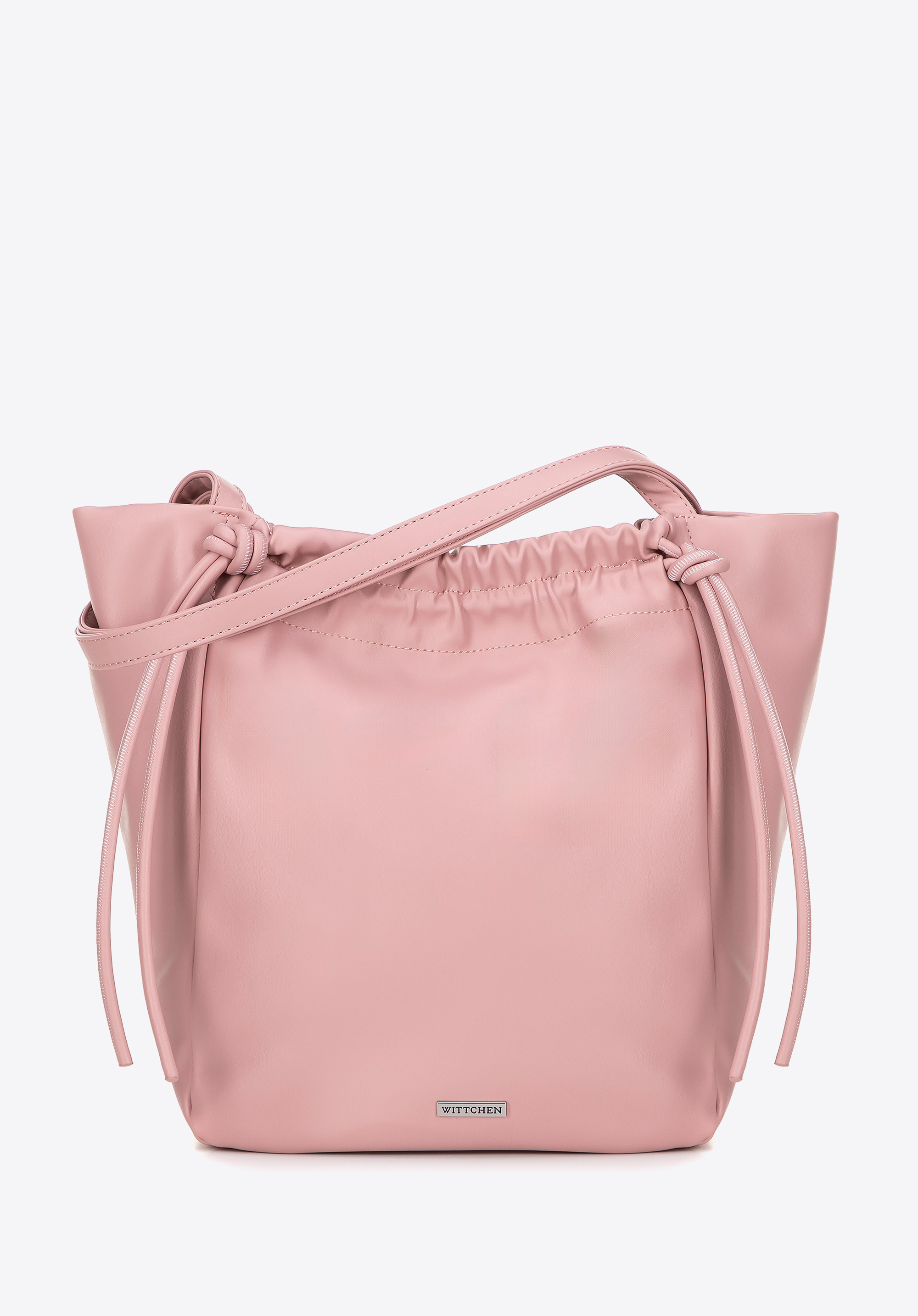 Női ökobőr shoppertáska dekoratív pántokkal, rózsaszín, 100-4Y-434-9, Fénykép 1