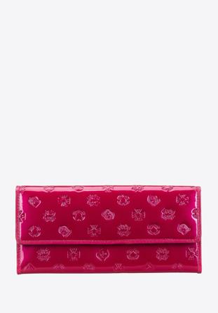 Női pénztárca, monogrammal dombornyomott lakkozott bőrből, rózsaszín, 34-1-413-PP, Fénykép 1