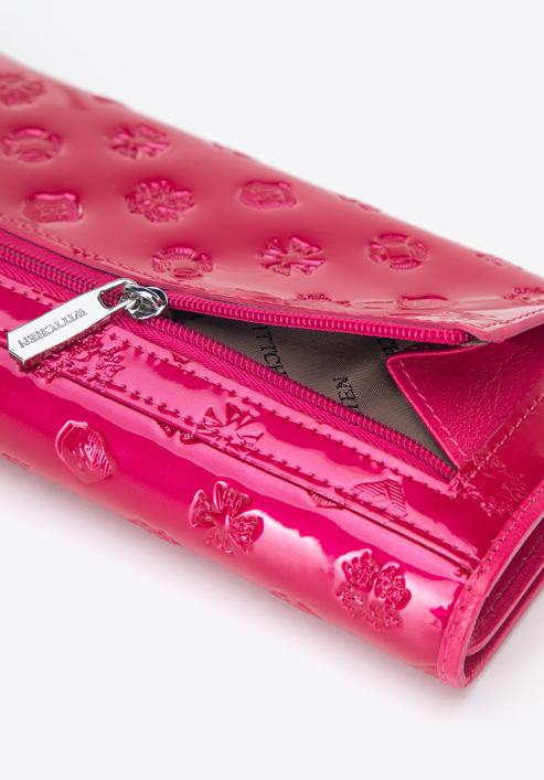Női pénztárca, monogrammal dombornyomott lakkozott bőrből, rózsaszín, 34-1-413-FF, Fénykép 4