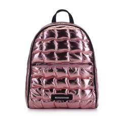 Fényes steppelt női hátizsák, rózsaszín, 93-4Y-402-P, Fénykép 1