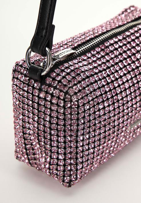 Dámská kabelka s krystaly, růžová, 98-4Y-018-S, Obrázek 5