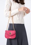 Dámská kabelka  s lemovanou klopou a řetízkem, růžová, 97-4Y-755-1G, Obrázek 16