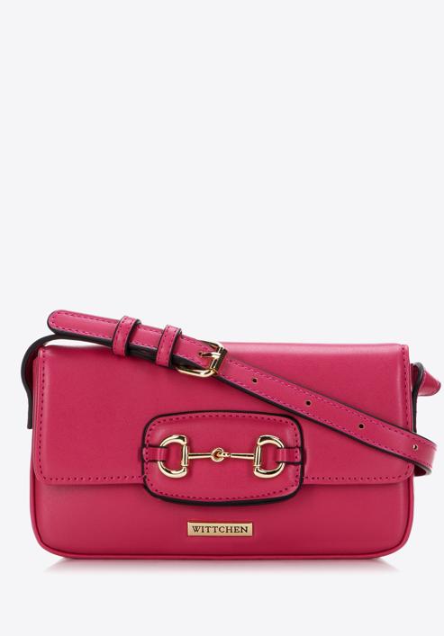 Dámská kabelka s ozdobnou přezkou na klopě, růžová, 97-4Y-761-5, Obrázek 1