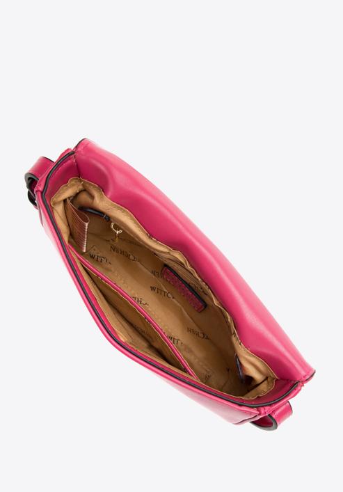 Dámská kabelka s ozdobnou přezkou na klopě, růžová, 97-4Y-761-5, Obrázek 4