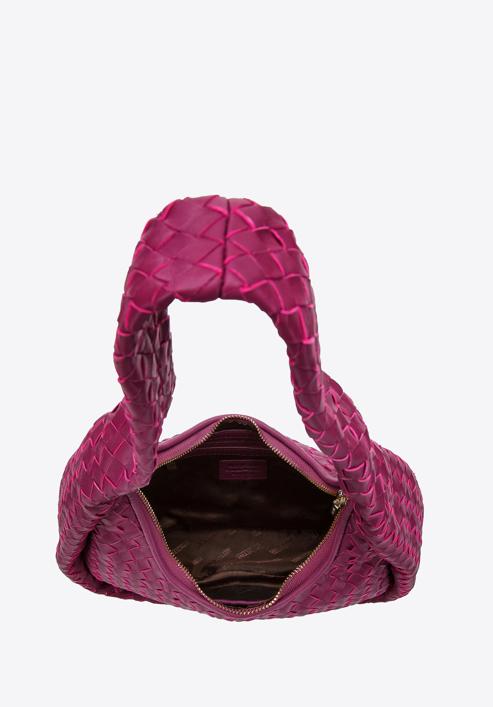 Dámská kabelka vyrobená z tkané kůže, růžová, 97-4E-509-P, Obrázek 3