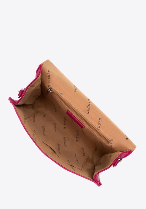 Dámská kabelka z hladké ekologické kůže s přezkou s krystaly, růžová, 98-4Y-026-3, Obrázek 3