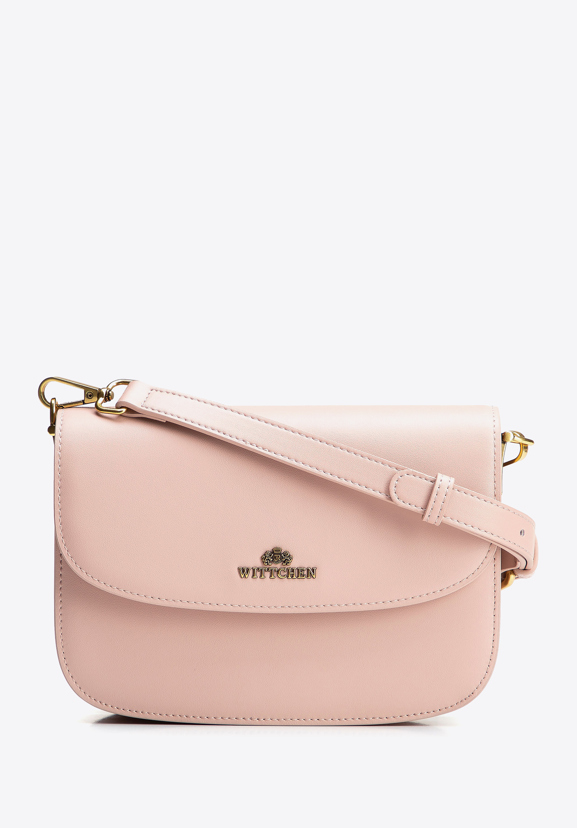 Dámská kožená crossbody kabelka, růžová, 100-4E-214-P, Obrázek 1