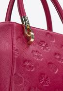 Dámská kožená kabelka s monogramem, růžová, 97-4E-625-3, Obrázek 5