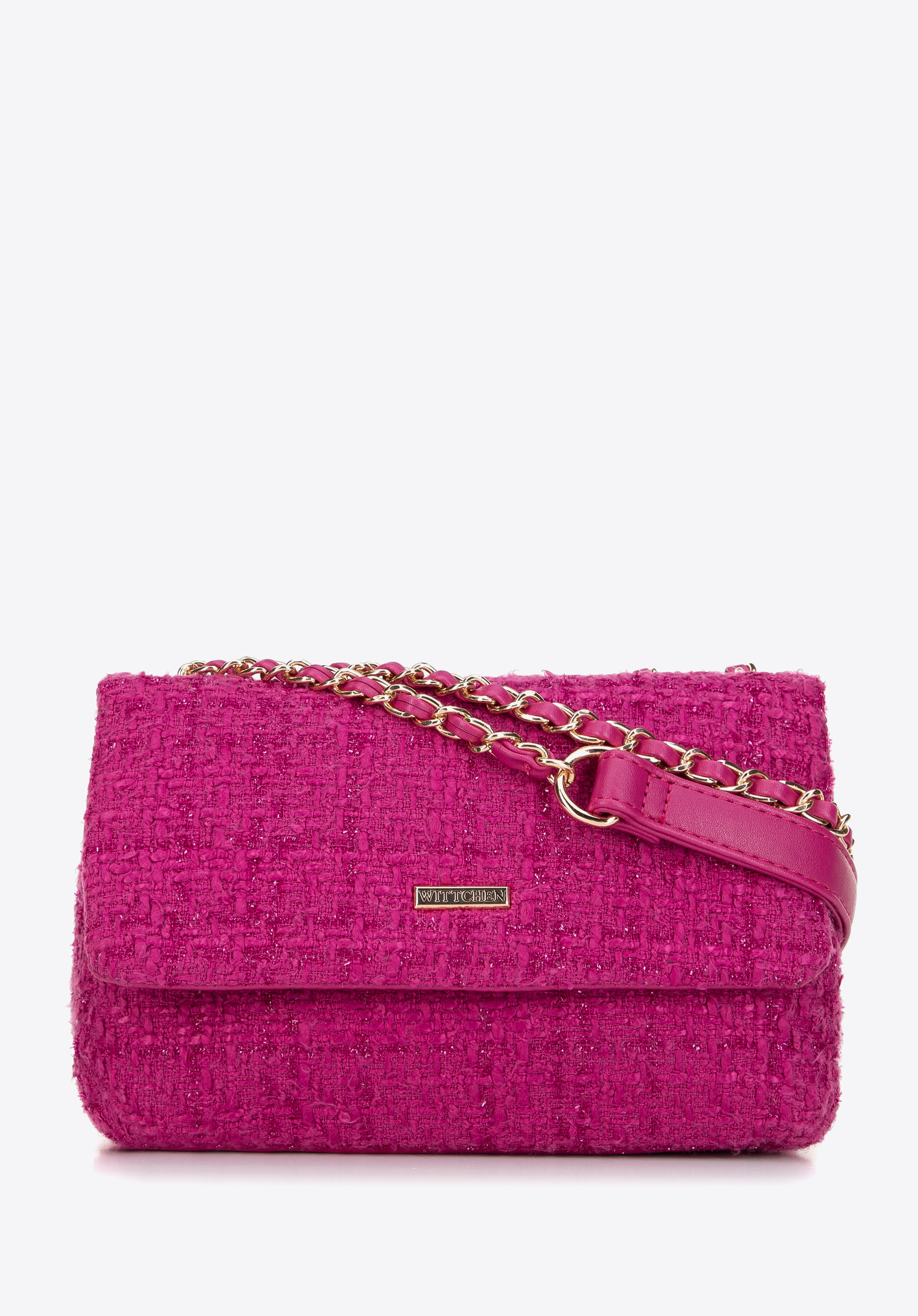 Dámská mini kabelka z látky bouclé, růžová, 99-4Y-424-P, Obrázek 1