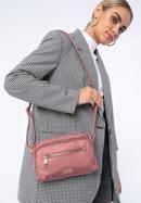 Dámská nylonová kabelka s vložkami z ekologické kůže, růžová, 97-4Y-103-P, Obrázek 16