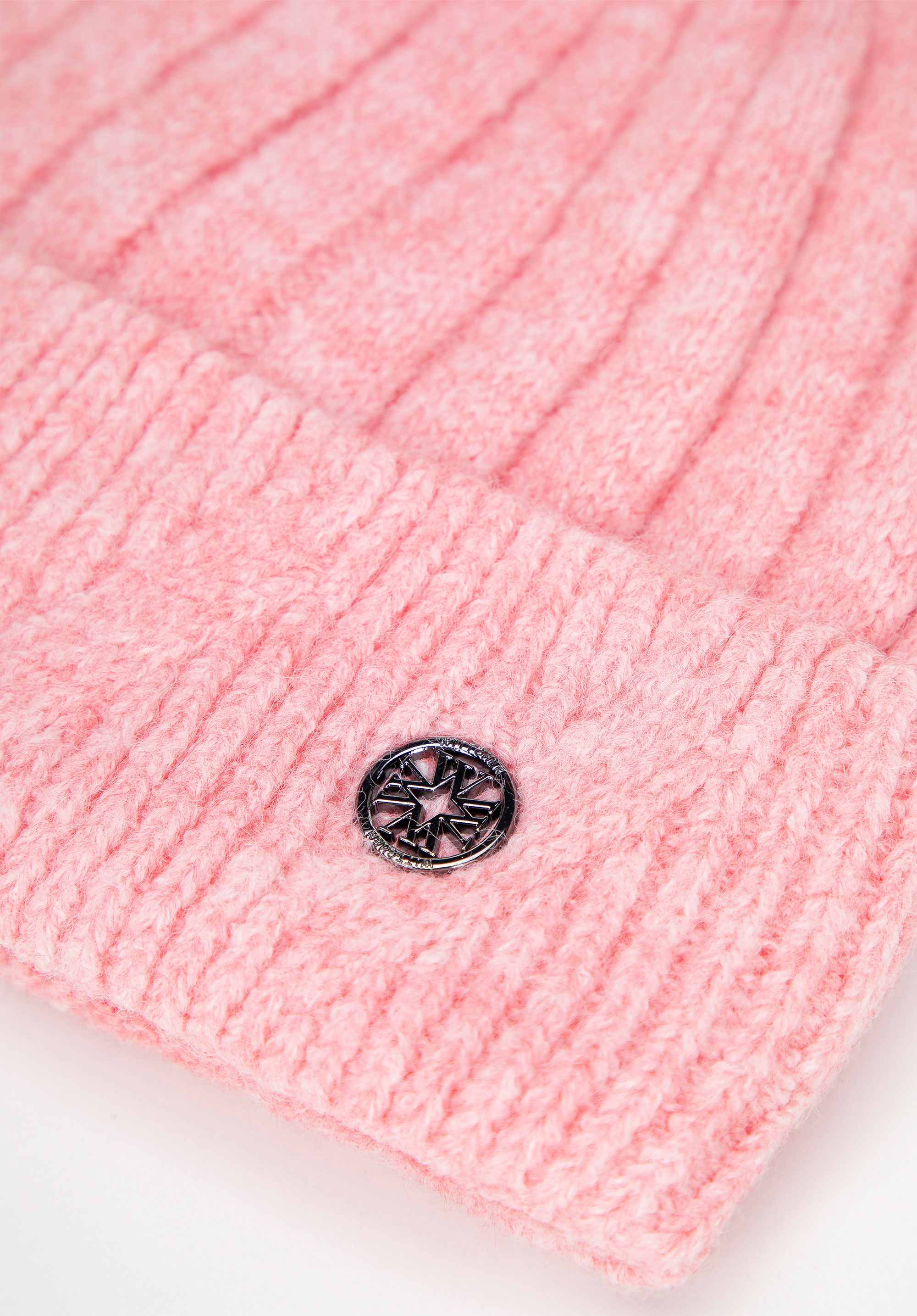 Dámská zimní čepice s bambulkami, růžová, 101-HF-205-P, Obrázek 1