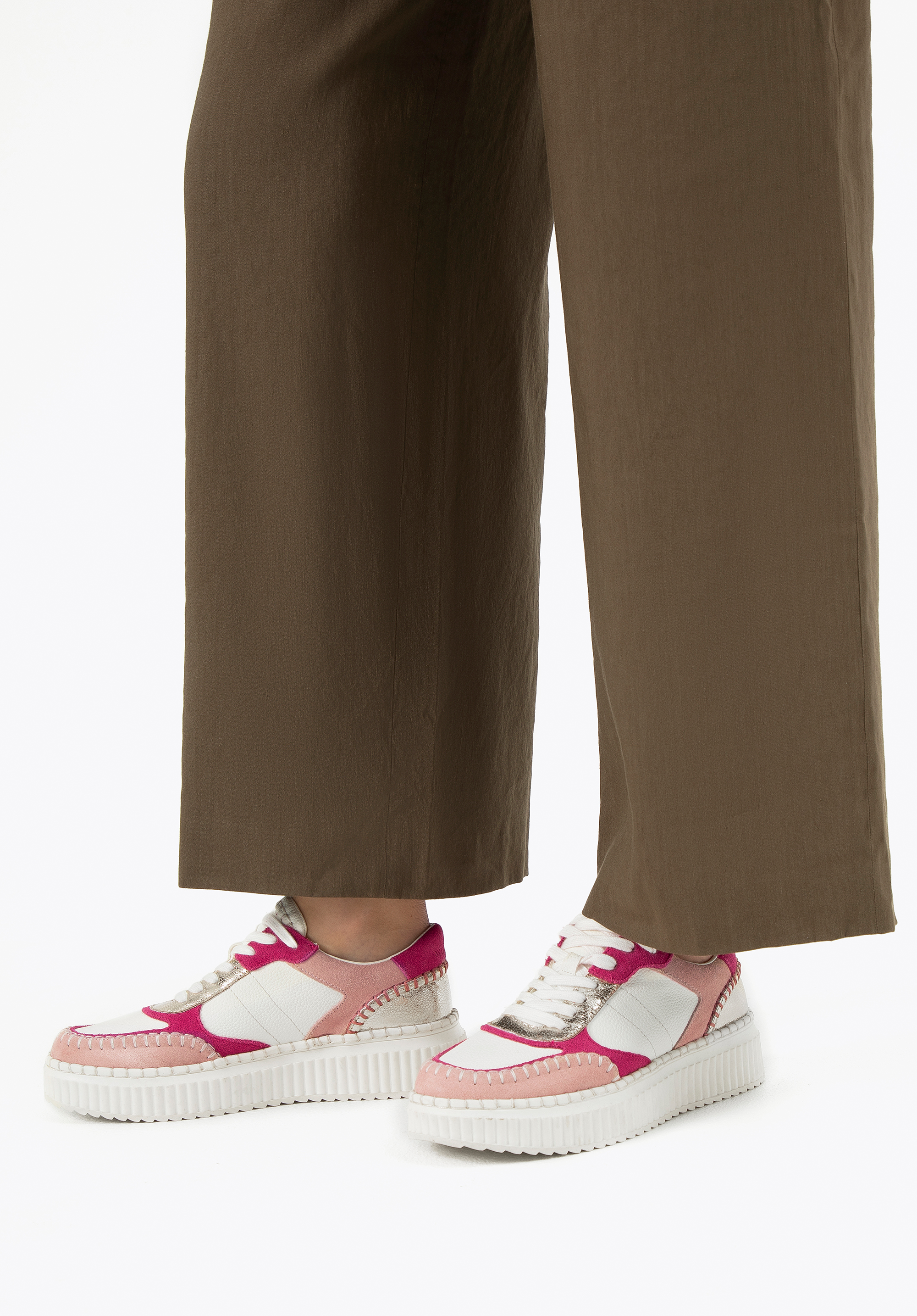 Dámské boty z eko kůže a semiše, růžová, 100-DP-404-P-39, Obrázek 1