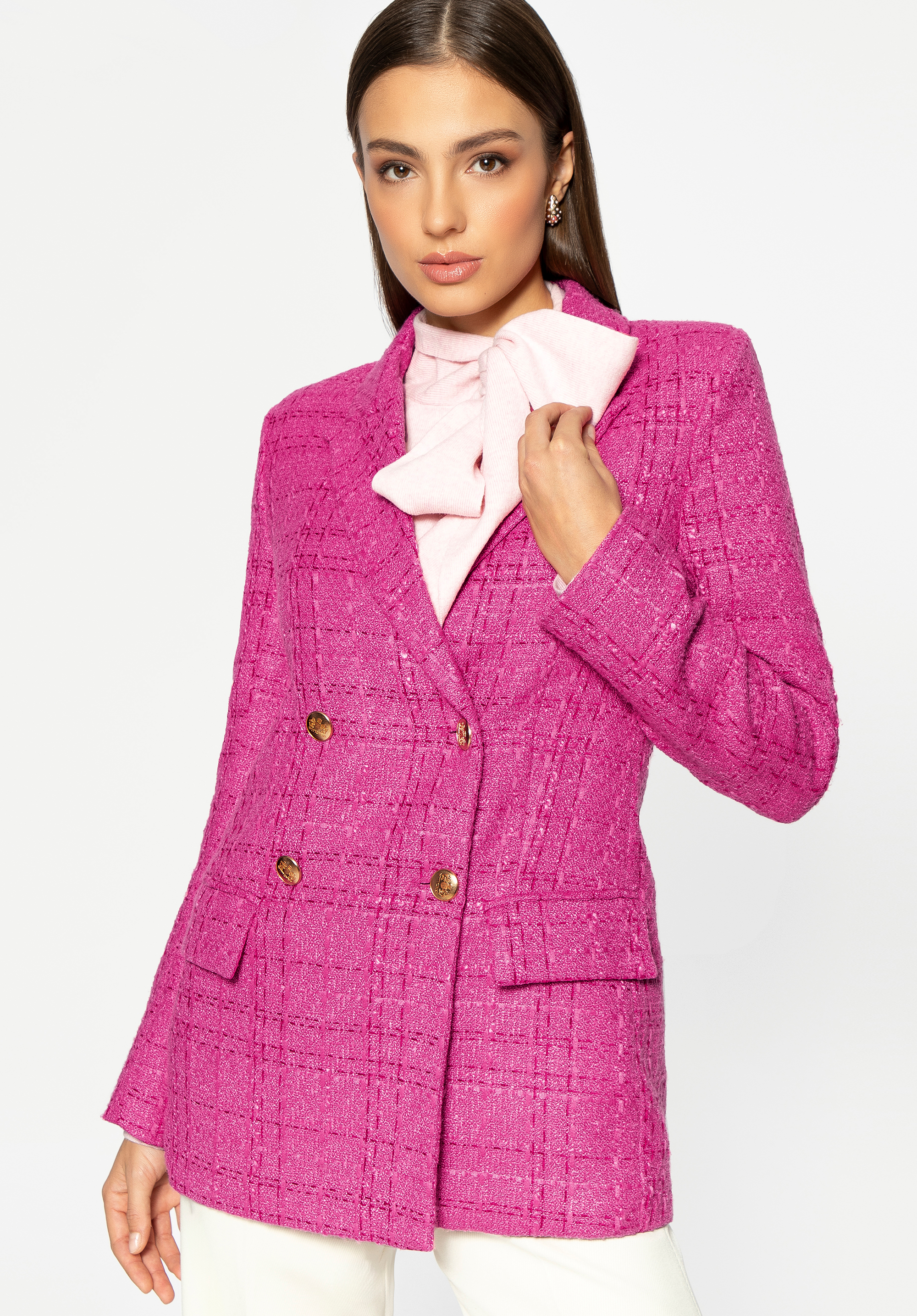 Dámské sako, růžová, 98-9X-500-P-XL, Obrázek 1