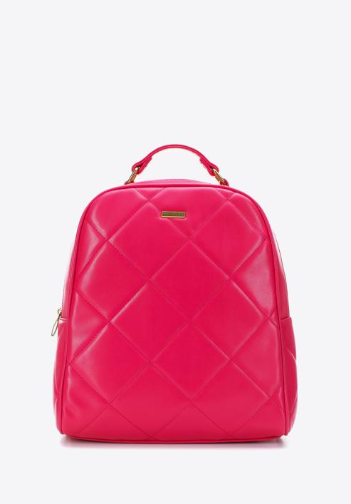 Dámský batoh s geometricky prošívanou přední částí, růžová, 97-4Y-620-P, Obrázek 1