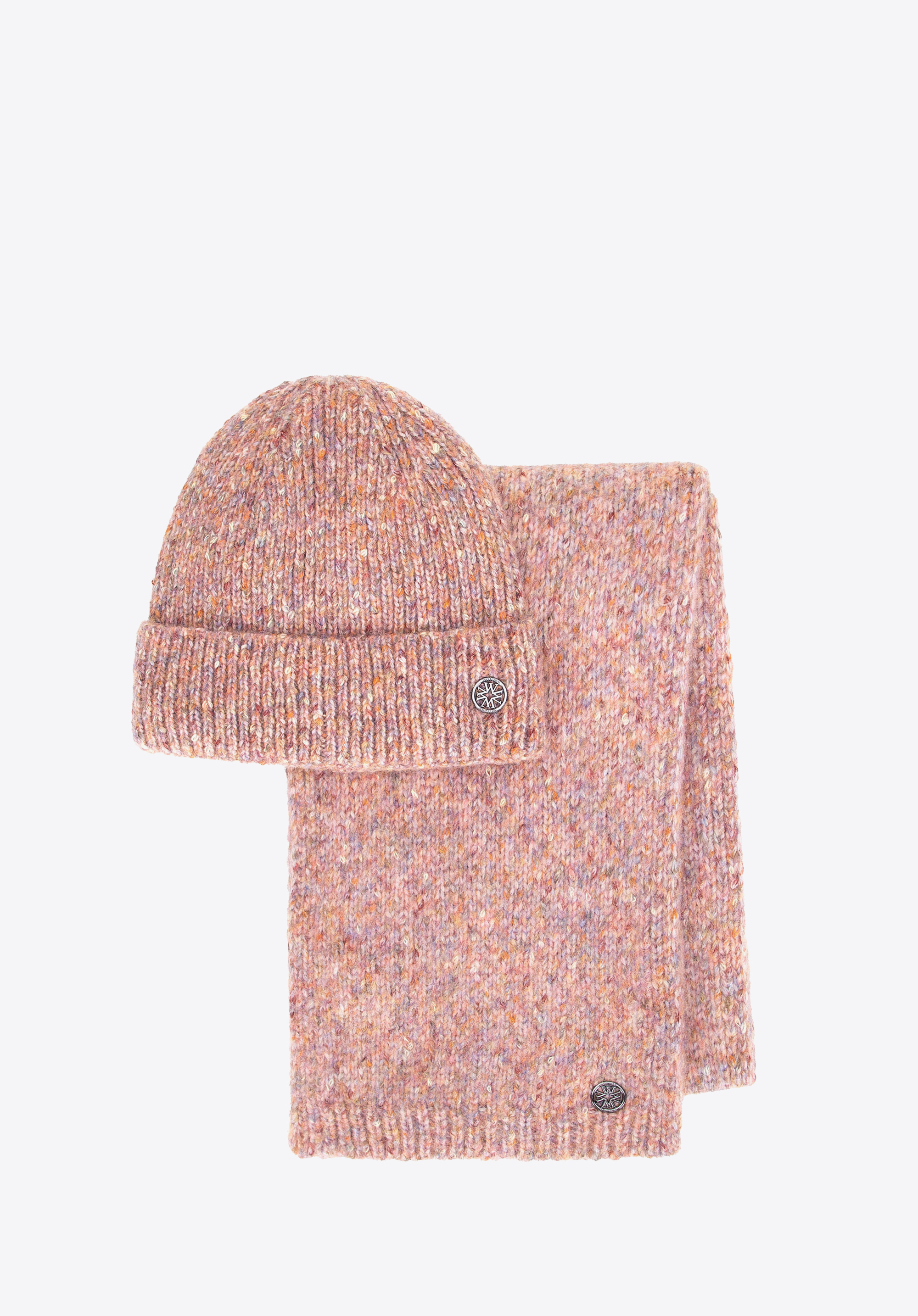 Dámský zimní set - čepice a šála, růžová, 101-SF-211-X1, Obrázek 1