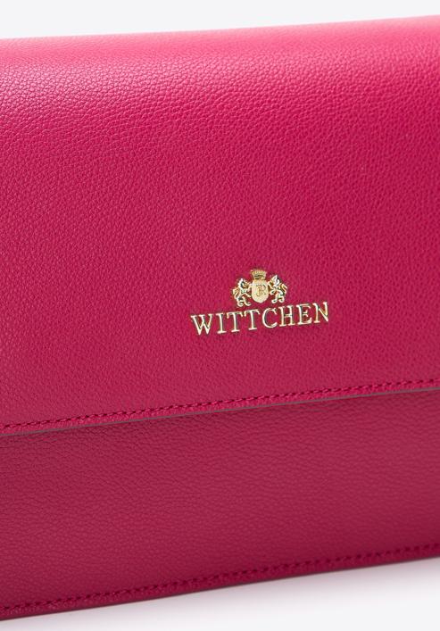 Klasická dámská dvoukomorová kožená kabelka, růžová, 97-4E-631-P, Obrázek 6