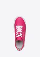 Klasické dámské kožené boty na silné podrážce, růžová, 98-D-961-Z-37, Obrázek 7