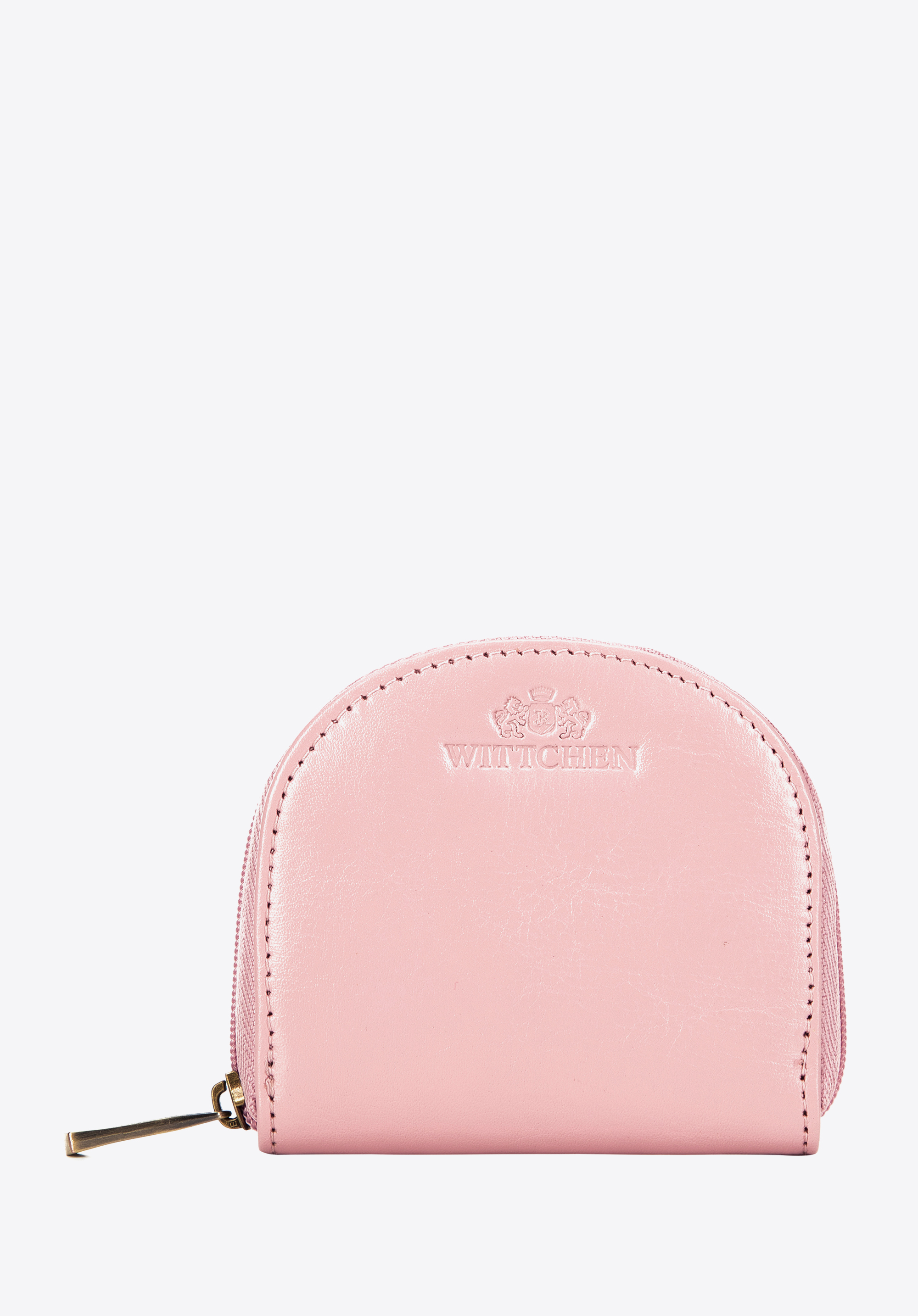 Kožená peňaženka na zips, ružová, 21-2-066-1, Obrázok 1