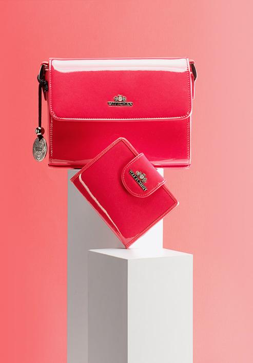 Lakovaná dámská kabelka, růžová, 25-4-104-T, Obrázek 6