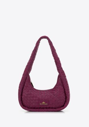 Malá dámská kabelka vyrobená z tkané kůže, růžová, 97-4E-510-P, Obrázek 1