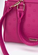 Malá dámská kabelka z ekologické kůže s vyraženým monogramem, růžová, 97-4Y-226-4, Obrázek 4