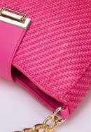 Pletená dámská kabelka s řetízkem, růžová, 98-4Y-410-Y, Obrázek 4
