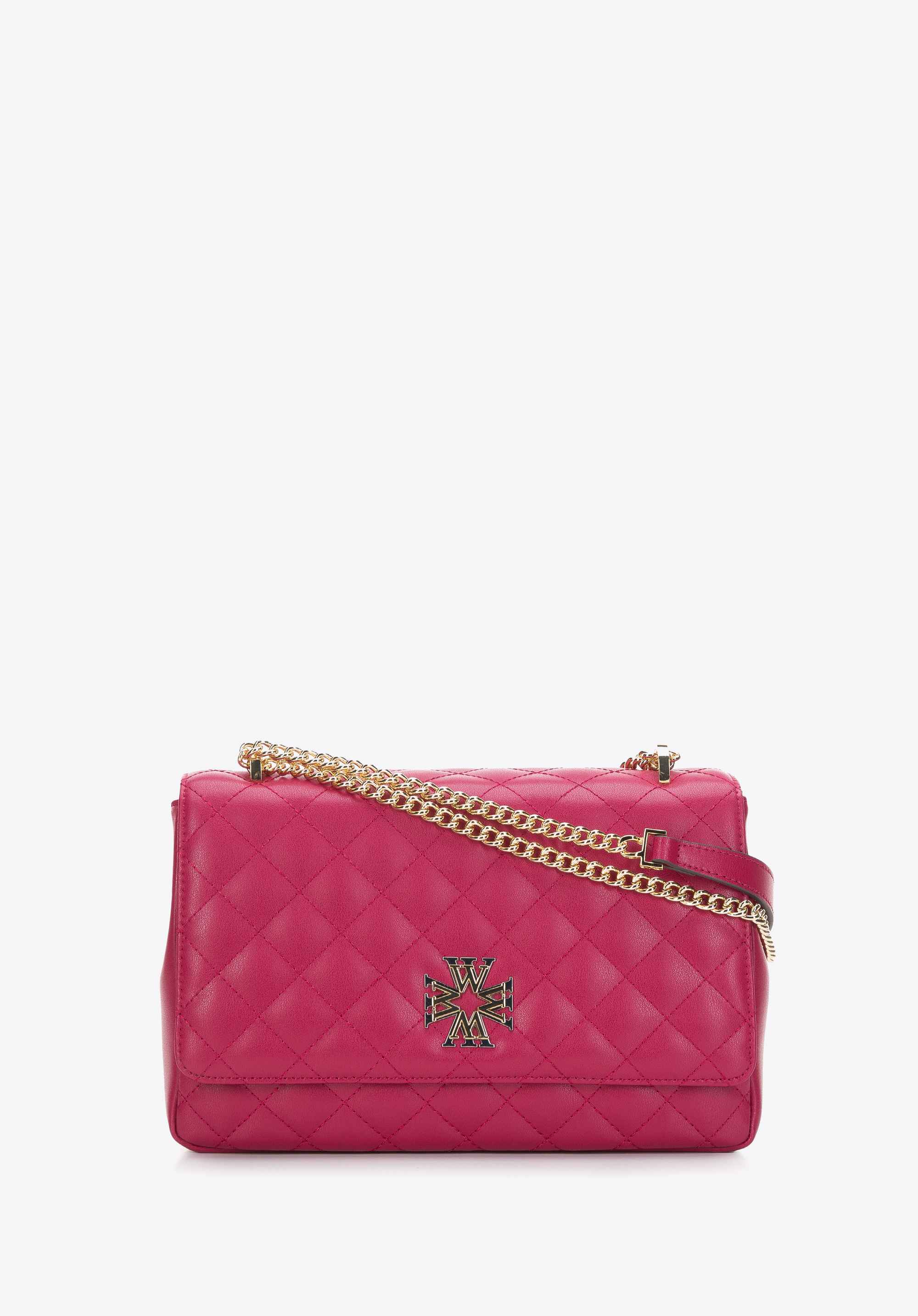 Dámská kabelka s ozdobným monogramem, růžová, 97-4E-608-P, Obrázek 1