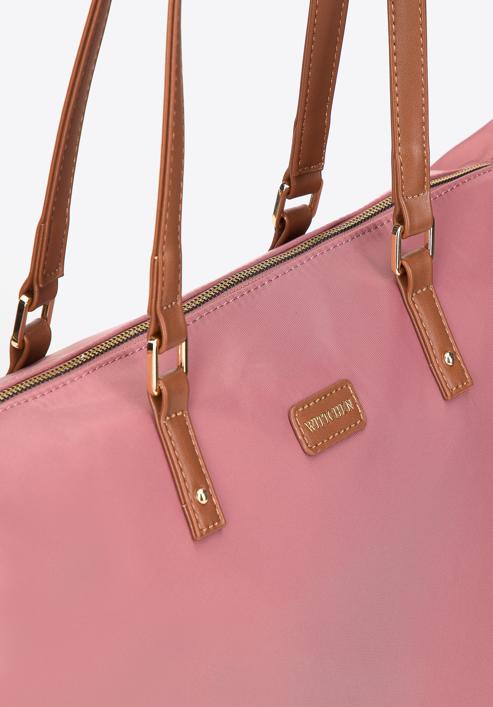 Velka dámská nylonová kabelka, růžová, 97-4Y-101-1, Obrázek 5