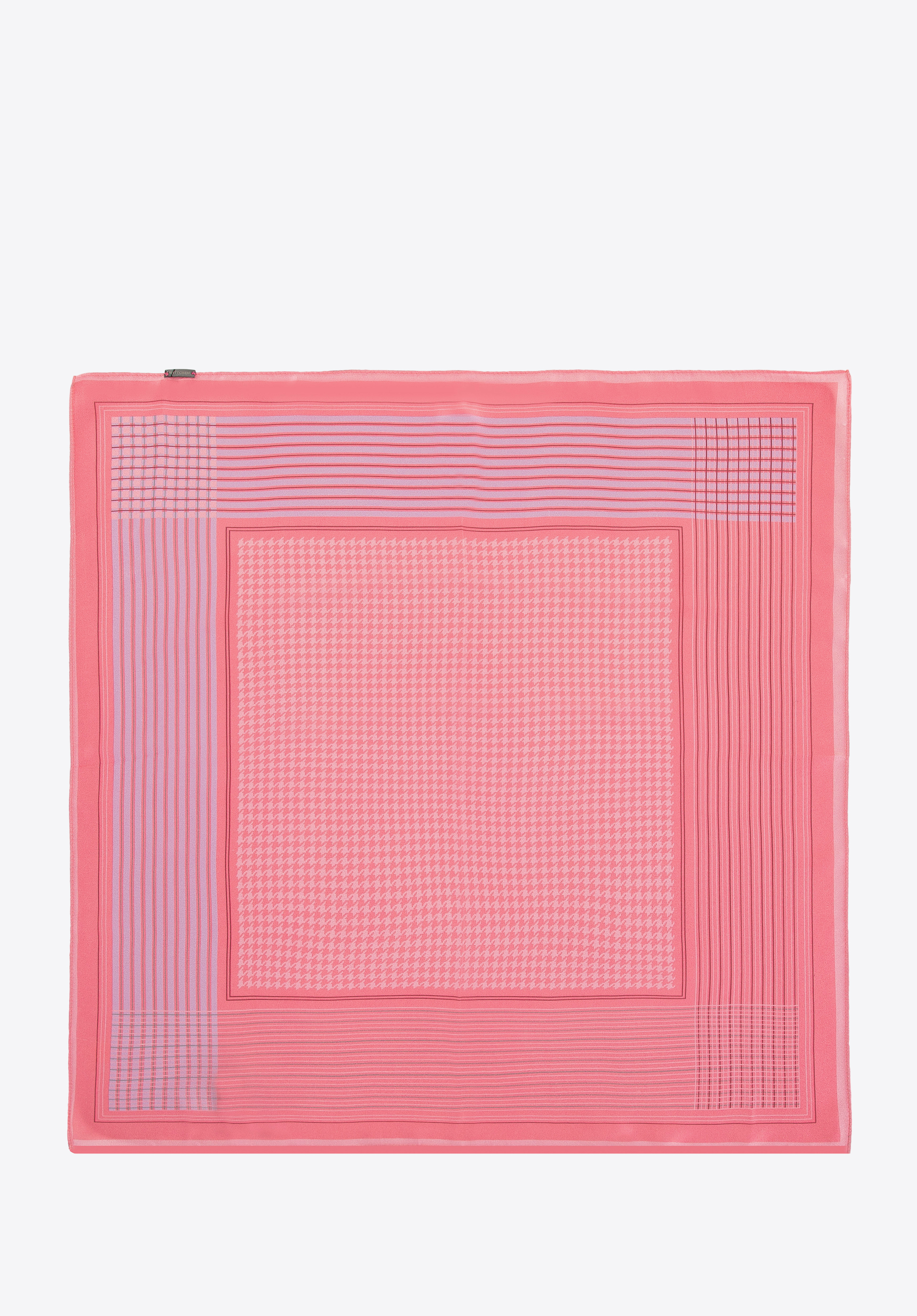 Dámský šátek s hedvábným vzorem, růžovo - červená, 98-7D-S01-X31, Obrázek 1