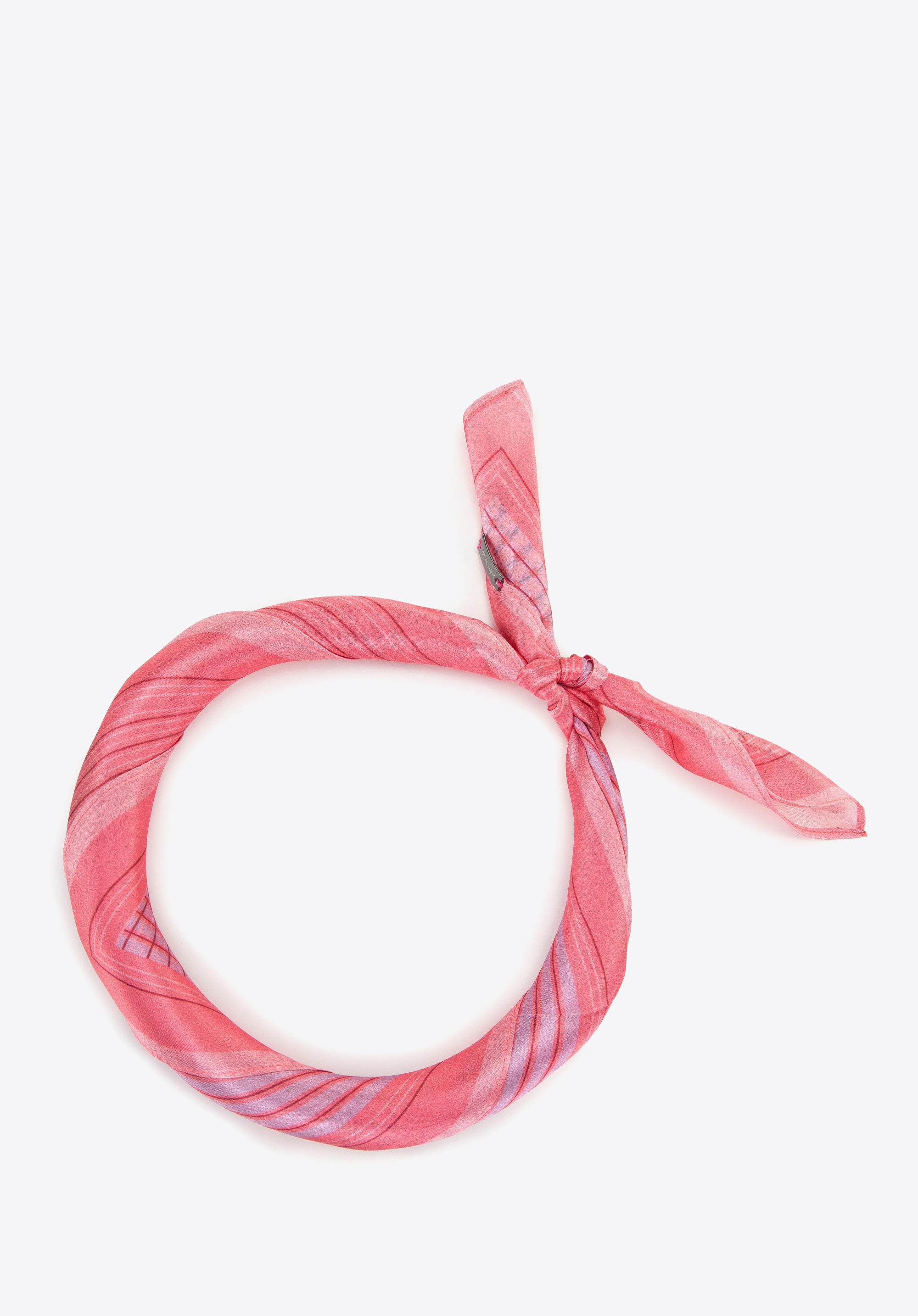 Dámský šátek s hedvábným vzorem, růžovo - červená, 98-7D-S01-X31, Obrázek 1