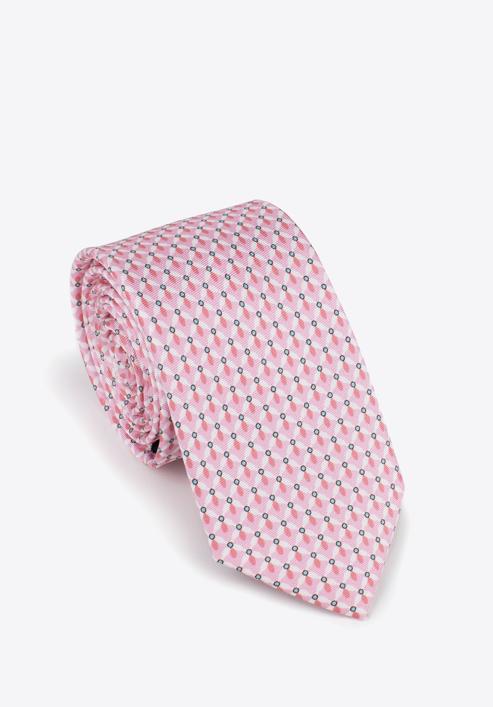 Vzorovaná hedvábná kravata, růžovo-modrá, 97-7K-001-X8, Obrázek 1