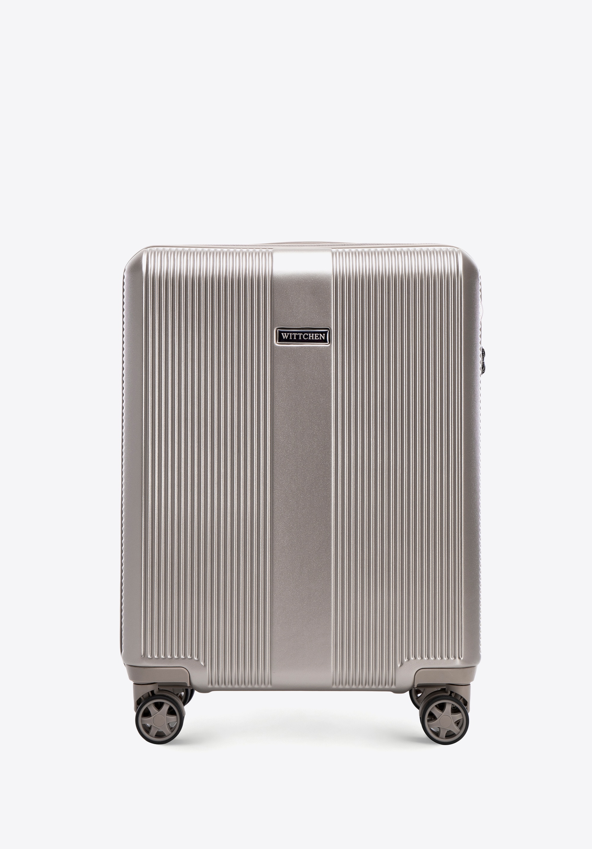 Malý polykarbonátový kufr s vertikálním ražením, šampaňské, 56-3P-901-87, Obrázek 1