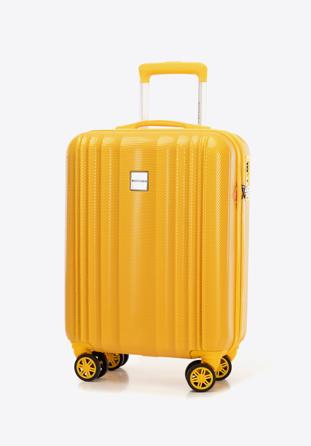Méhsejtes mintájú polikarbonát kabinbőrönd, sárga, 56-3P-301-50, Fénykép 1