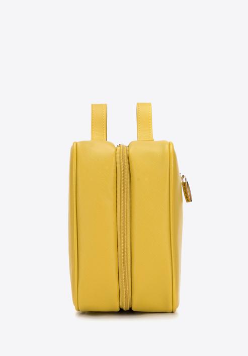 Női műbőr kozmetikai virágmintás táska, sárga, 98-4Y-211-X2, Fénykép 3
