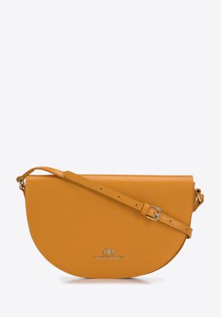 Női saddle táska pikkelyes textúrájú bőrből, sárga, 29-4E-023-Y, Fénykép 1