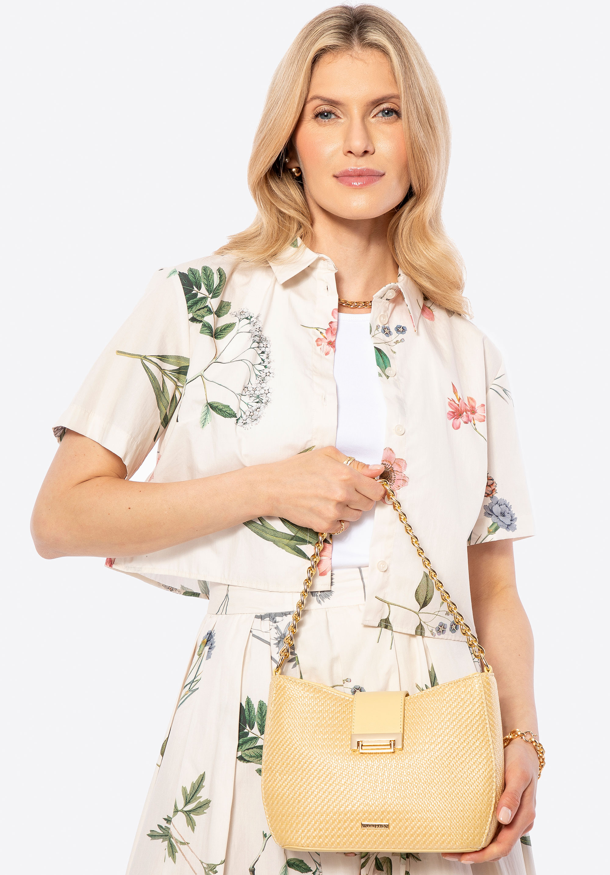 Női szőtt crossbody táska, sárga, 100-4Y-415-Y, Fénykép 1