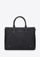 12-Zoll-Laptoptasche für Damen aus Jacquard mit Lederbändern, schwarz, 95-4-903-9, Bild 1