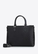 12-Zoll-Laptoptasche für Damen aus Jacquard mit Lederbändern, schwarz, 95-4-903-N, Bild 2