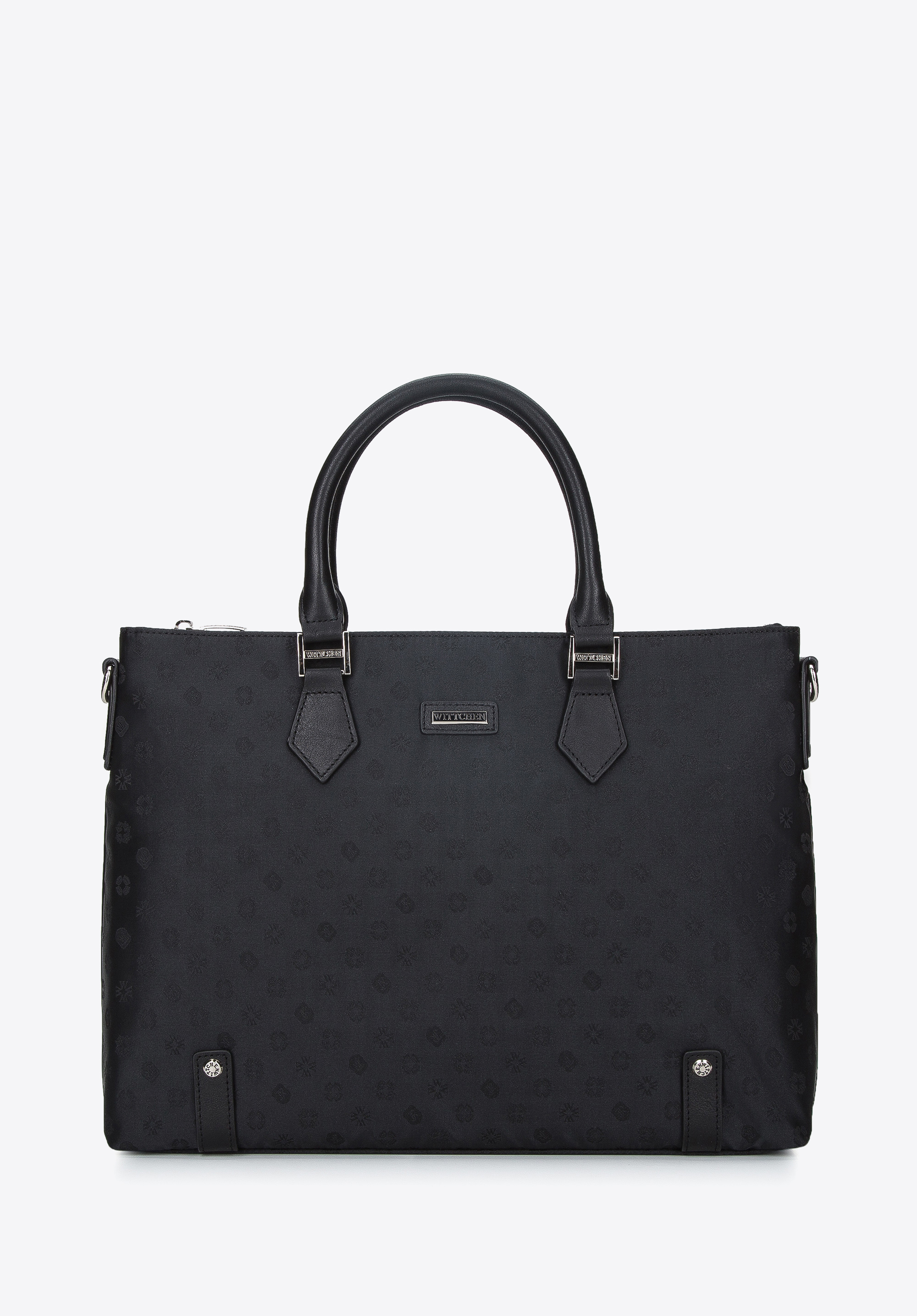 12-Zoll-Laptoptasche für Damen aus Jacquard mit Lederbändern