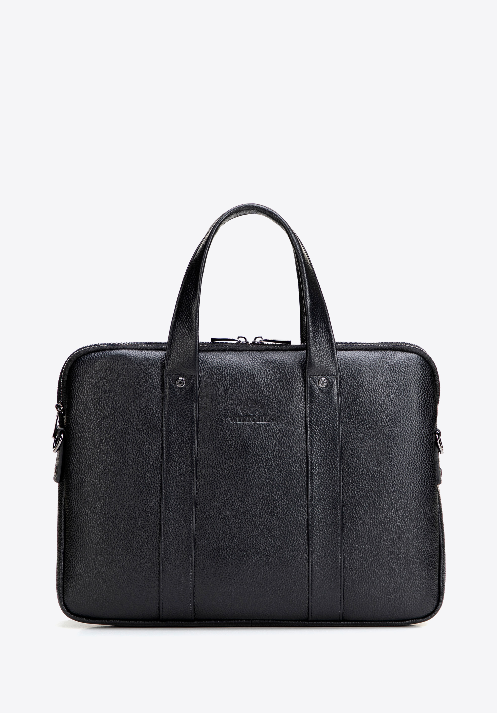 15-Zoll-Laptoptasche aus Leder mit zwei Fächern, schwarz, 29-3U-300-1, Bild 1