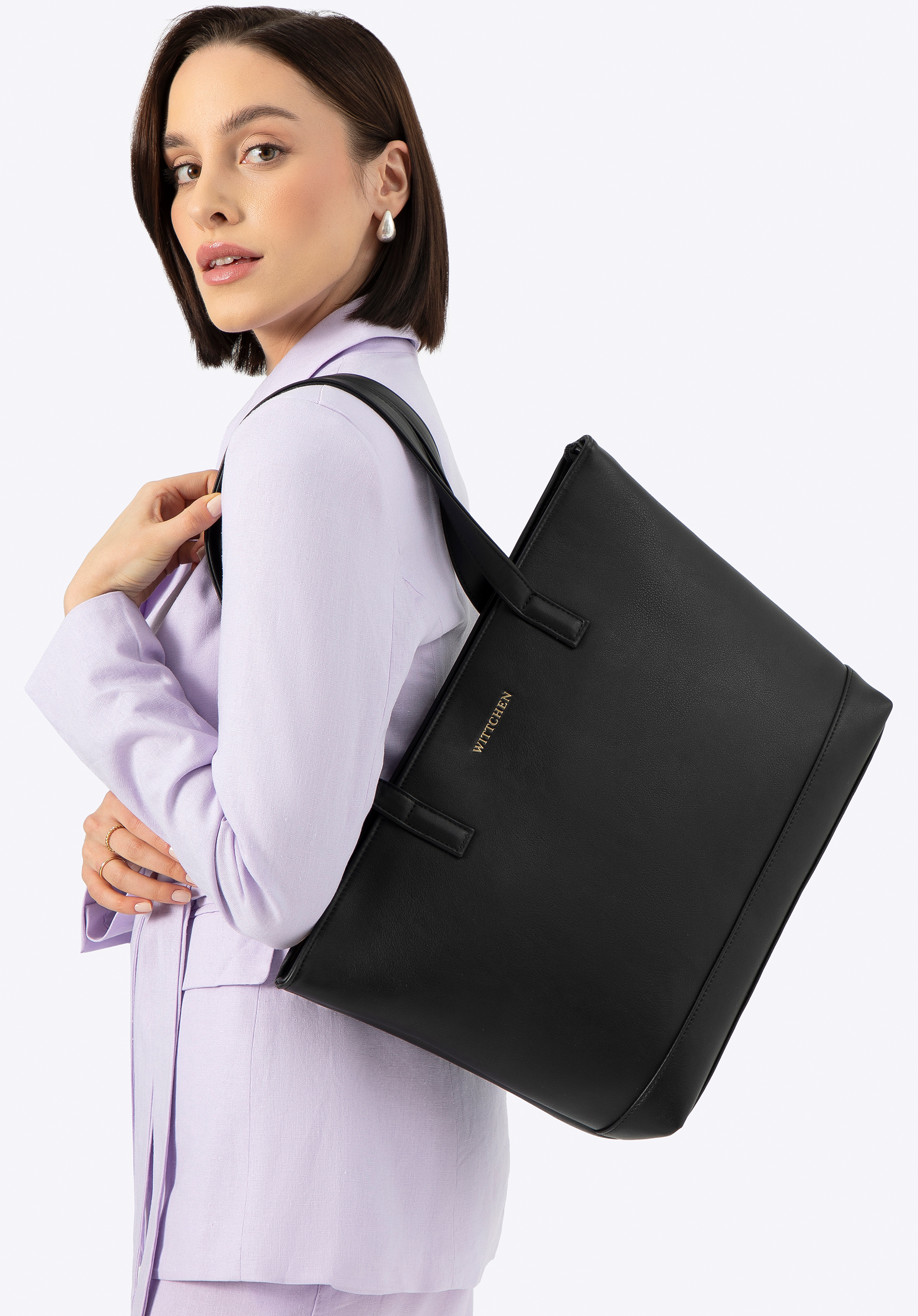 15,6"-Laptoptasche für Damen aus Öko-Leder, schwarz, 100-4Y-915-1, Bild 1