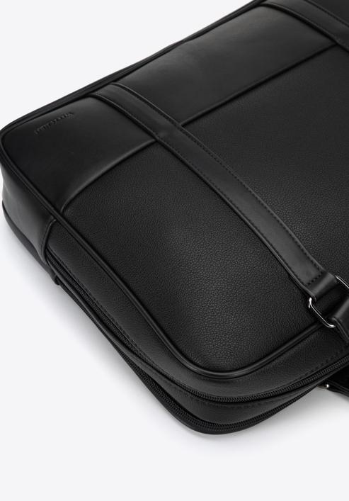 15,6-Zoll-Laptoptasche aus Kunstleder mit zwei Fächern, schwarz, 95-3P-007-1, Bild 4