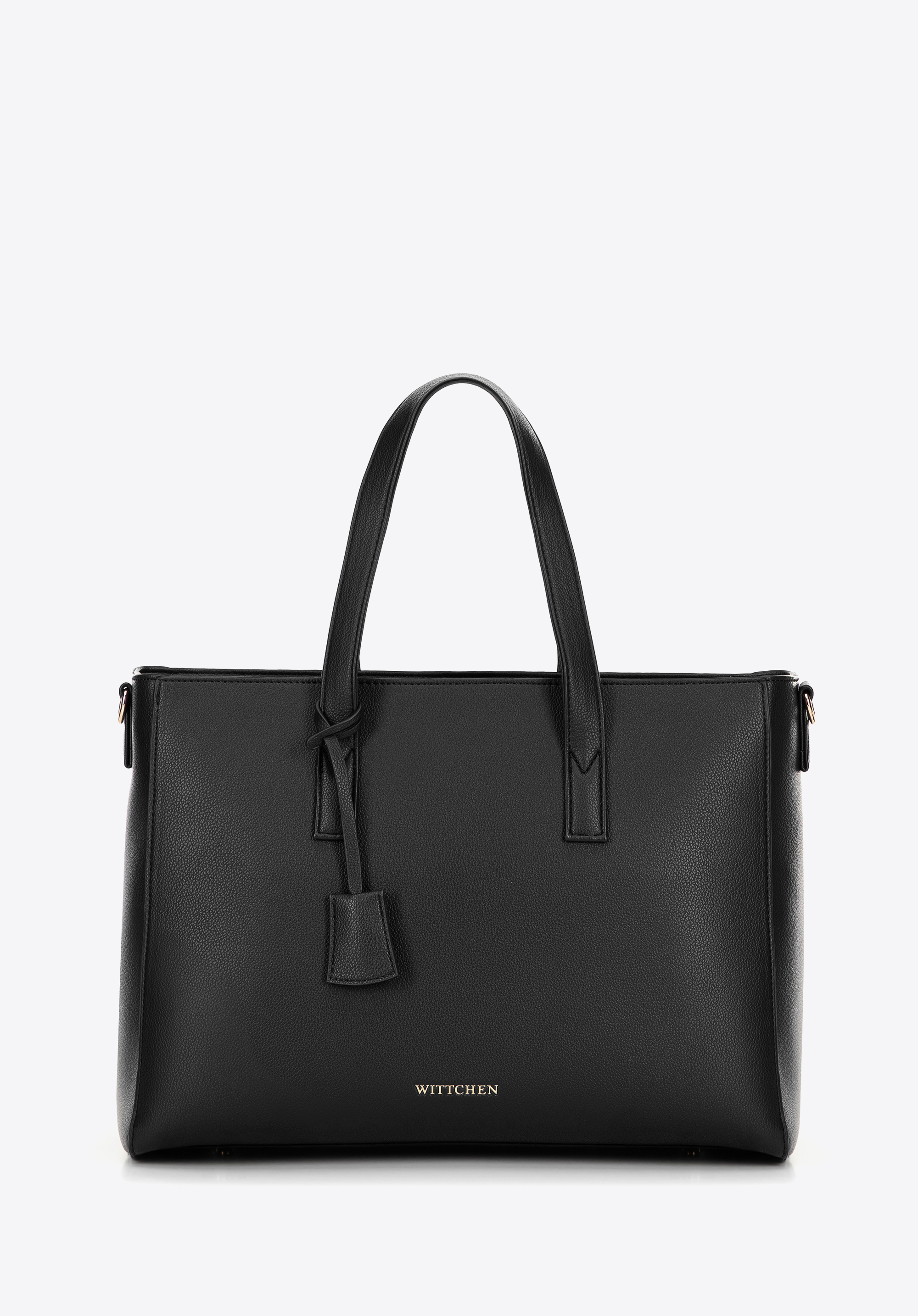 16"-Laptoptasche für Damen aus Öko-Leder schwarz
