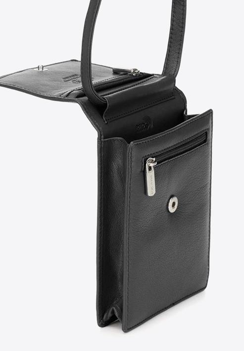 2-in-1-Mini-Crossbody-Tasche aus Leder, schwarz, 26-2-100-3, Bild 3