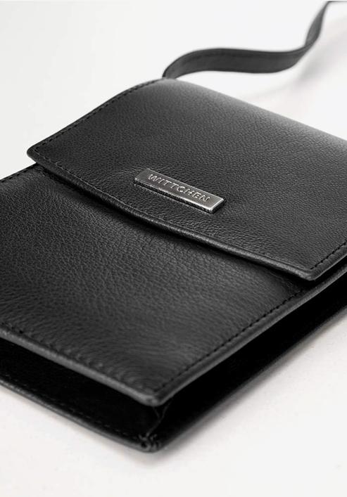 2-in-1-Mini-Crossbody-Tasche aus Leder, schwarz, 26-2-100-6, Bild 4