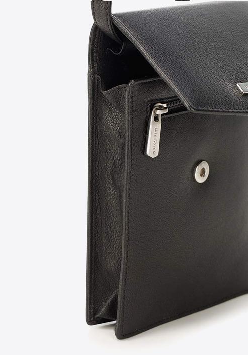 2-in-1-Mini-Crossbody-Tasche aus Leder, schwarz, 26-2-100-3, Bild 7