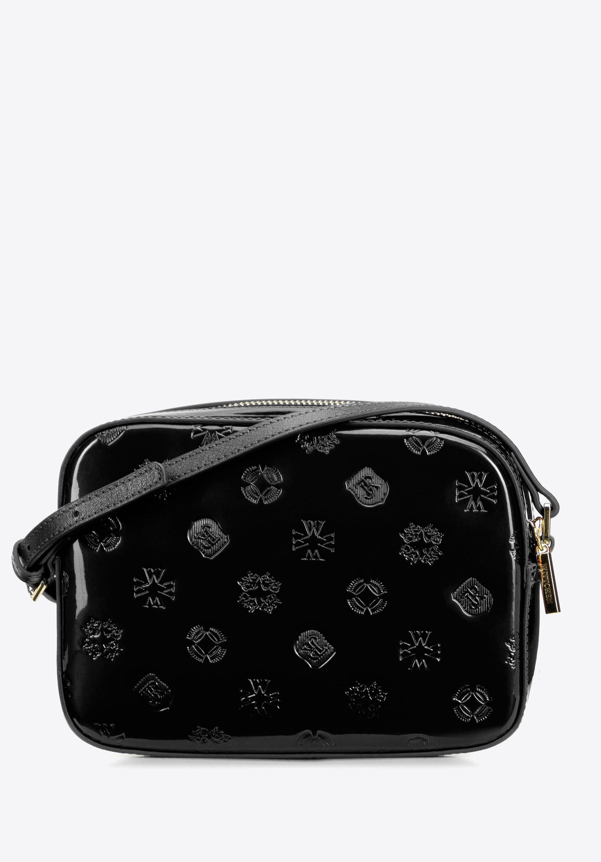 Women''s patent leather crossbody bag, schwarz, 29-4E-025-1, Bild 1