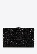 Abend-Clutch-Tasche mit Pailletten an der Kette, schwarz, 98-4Y-025-1G, Bild 1