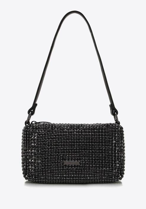 Abendhandtasche für Frauen. mit Kristallen, schwarz, 98-4Y-018-1, Bild 2
