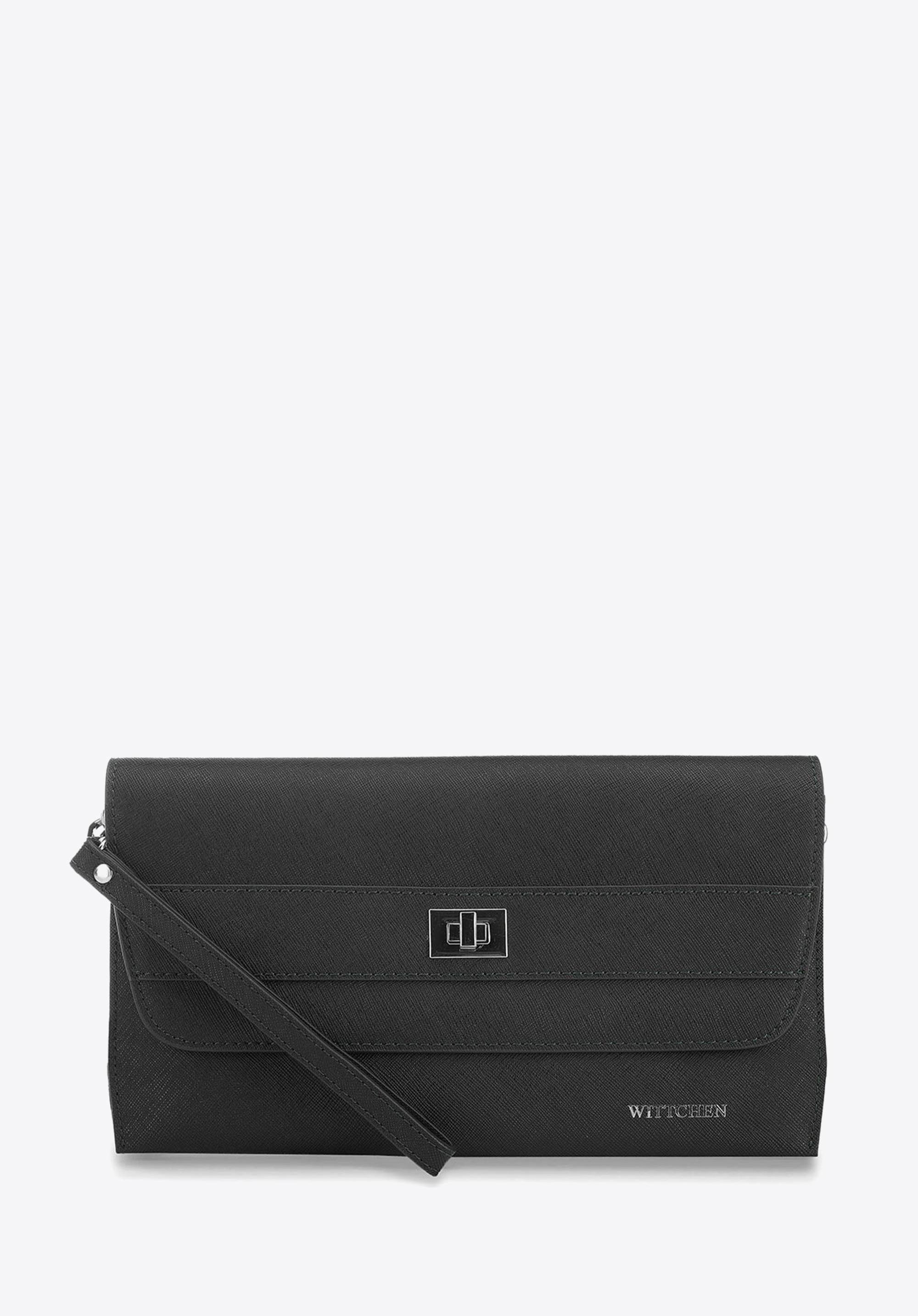 Abendtasche aus Saffiano-Leder, schwarz, 91-4E-624-1, Bild 1